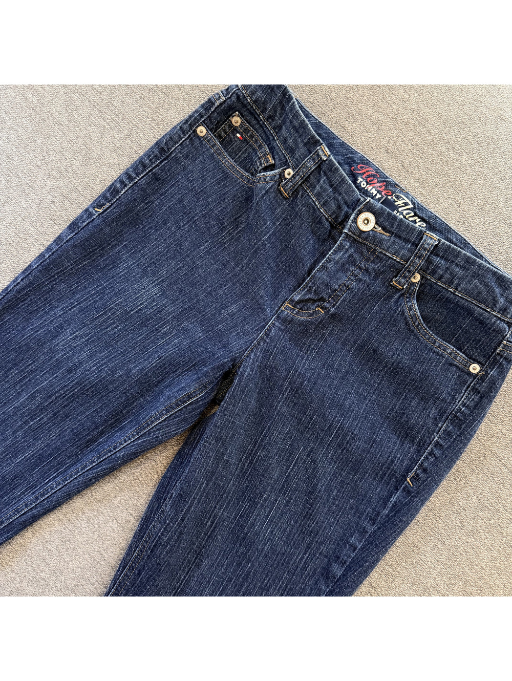 Tommy Hilfiger Hope Flare Jeans Womens 4L Long Dark Wash Bootcut Denim